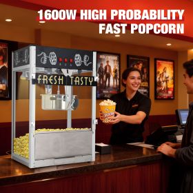 Commercial Popcorn Machine, 30 Oz Kettle, 1650 W, Movie Theater Popcorn Machine, Red Tabletop Popcorn Machine with 3-Switch Control