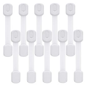 Child Safety Cabinet Locks - (10 Pack) Baby Proofing Latches to Drawer Door Fridge Oven Toilet Seat Kitchen Cupboard Appliance Trash Can with 3M