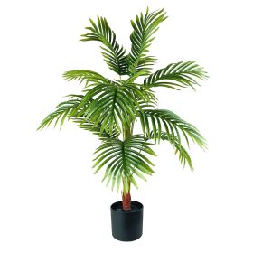 40" Artificial Palm Plant in Black Plastic Pot
